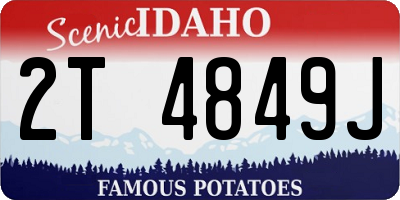 ID license plate 2T4849J