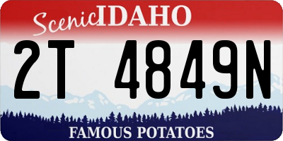 ID license plate 2T4849N