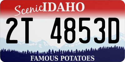 ID license plate 2T4853D