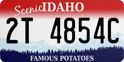 ID license plate 2T4854C