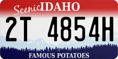 ID license plate 2T4854H