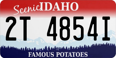 ID license plate 2T4854I