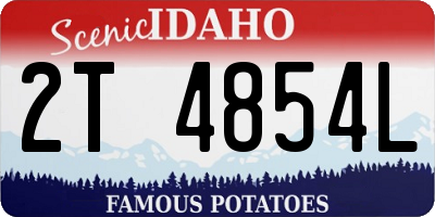 ID license plate 2T4854L