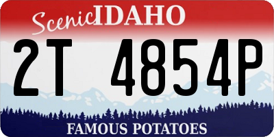 ID license plate 2T4854P