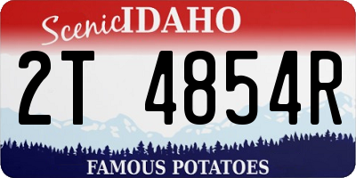 ID license plate 2T4854R
