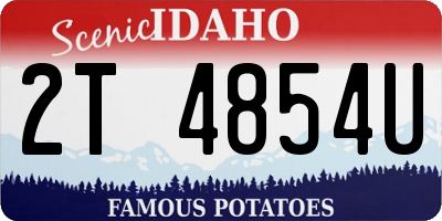 ID license plate 2T4854U