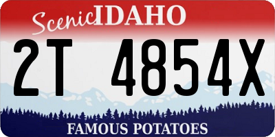 ID license plate 2T4854X