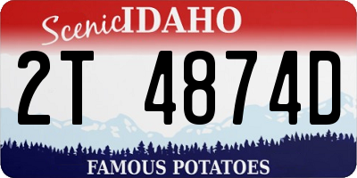 ID license plate 2T4874D