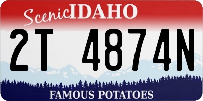 ID license plate 2T4874N