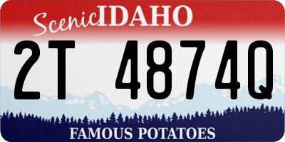 ID license plate 2T4874Q
