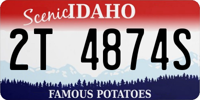 ID license plate 2T4874S