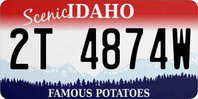 ID license plate 2T4874W