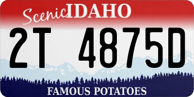 ID license plate 2T4875D