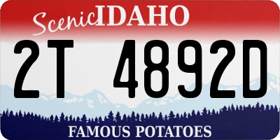 ID license plate 2T4892D