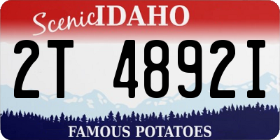ID license plate 2T4892I