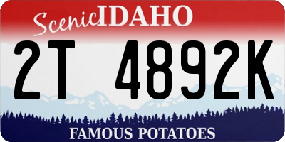 ID license plate 2T4892K