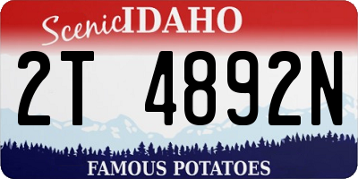 ID license plate 2T4892N