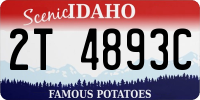 ID license plate 2T4893C