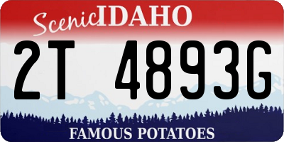 ID license plate 2T4893G