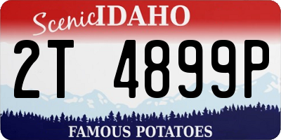 ID license plate 2T4899P