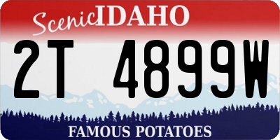 ID license plate 2T4899W
