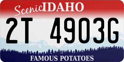 ID license plate 2T4903G