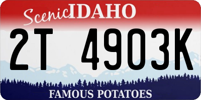 ID license plate 2T4903K