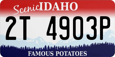 ID license plate 2T4903P