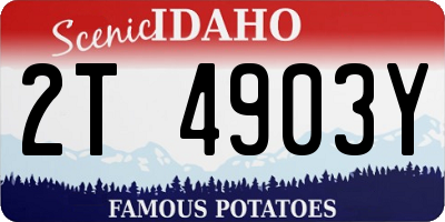 ID license plate 2T4903Y
