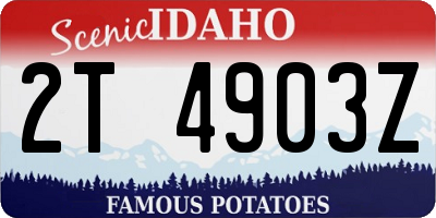 ID license plate 2T4903Z