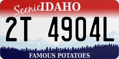 ID license plate 2T4904L