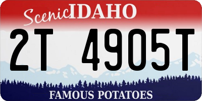 ID license plate 2T4905T