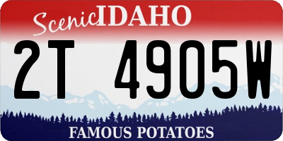 ID license plate 2T4905W
