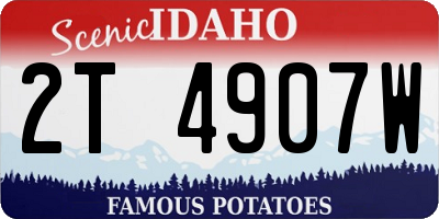 ID license plate 2T4907W
