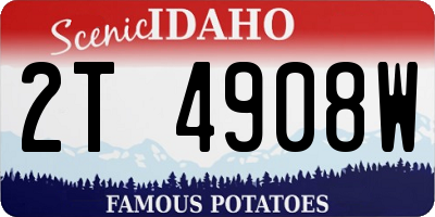 ID license plate 2T4908W