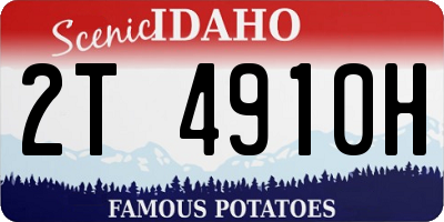 ID license plate 2T4910H