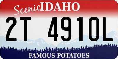 ID license plate 2T4910L