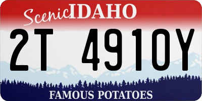 ID license plate 2T4910Y