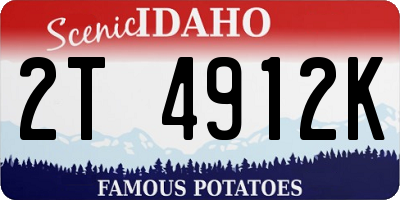 ID license plate 2T4912K