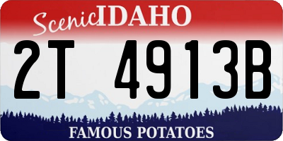 ID license plate 2T4913B