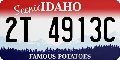 ID license plate 2T4913C