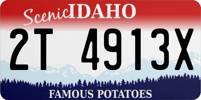 ID license plate 2T4913X