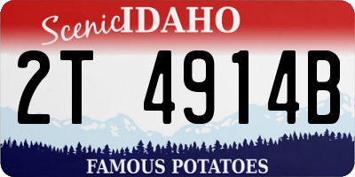 ID license plate 2T4914B
