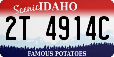 ID license plate 2T4914C