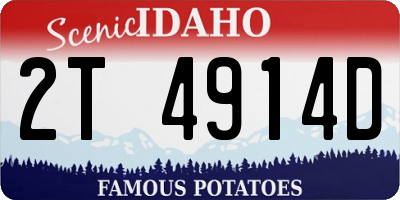 ID license plate 2T4914D