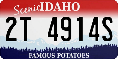 ID license plate 2T4914S