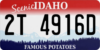 ID license plate 2T4916D