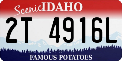 ID license plate 2T4916L