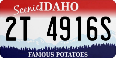 ID license plate 2T4916S