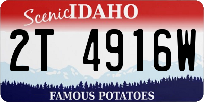 ID license plate 2T4916W